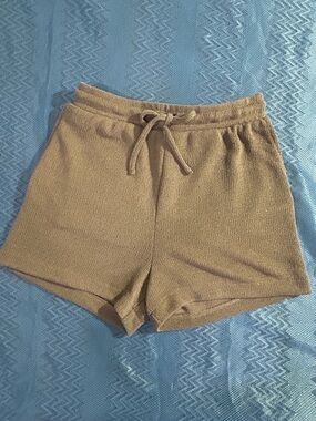 H&M Knit Drawstring Women's Shorts in Tan